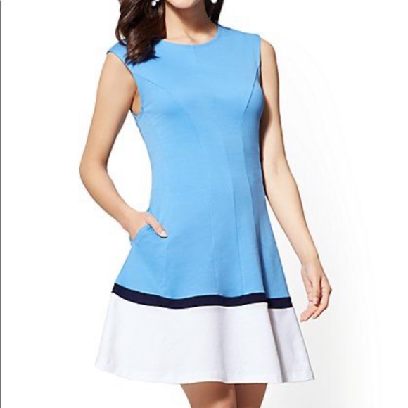 ❌SOLD❌NY&Co cotton color block dress - Picture 1 of 5